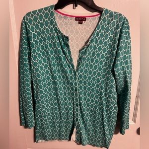 Merona XL teal patterned cardigan
